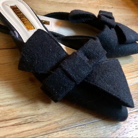 Black felt bow tie mules - Picture 6 of 6